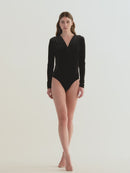 Turnt Crossover Velvet Bodysuit M-8
