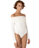 This bodysuit's model is for romantic character. The shoulder detail can be played with making it narrower or wider, or even covering your shoulders. 
