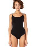 This bodysuit's model is designed for B+ cup. Perfect coverage in the front and super low cut on the back. Adjustable straps can be worn crossed on a back.