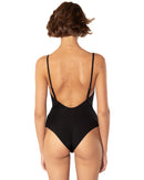 This bodysuit's model is designed for B+ cup. Perfect coverage in the front and super low cut on the back. Adjustable straps can be worn crossed on a back.