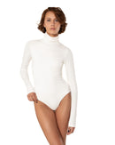 This bodysuit's model can be considered as your second skin. Long sleeve, hight turtle neck creates feeling of protection and comfort. Non-transparent fabric despite its elasticity makes it perfect for any occasion and activity.