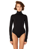This bodysuit's model can be considered as your second skin. Long sleeve, hight turtle neck creates feeling of protection and comfort. Non-transparent fabric despite its elasticity makes it perfect for any occasion and activity.