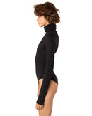 This bodysuit's model can be considered as your second skin. Long sleeve, hight turtle neck creates feeling of protection and comfort. Non-transparent fabric despite its elasticity makes it perfect for any occasion and activity.